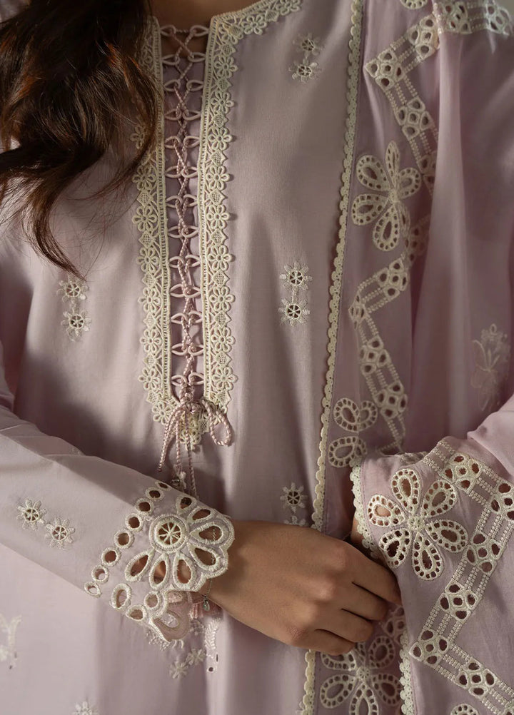 Cross Stitch Embroidered Lawn Suit Unstitched 3 Piece CS25CS Lilac Bloom - Summer Collection