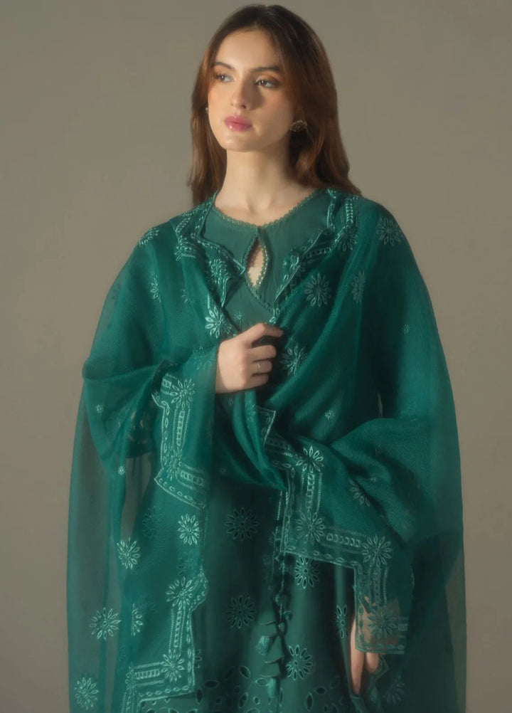 Cross Stitch Embroidered Lawn Suit Unstitched 3 Piece CS25CS Verdant Flora - Summer Collection