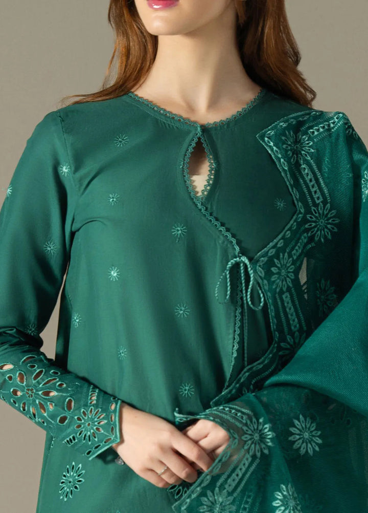 Cross Stitch Embroidered Lawn Suit Unstitched 3 Piece CS25CS Verdant Flora - Summer Collection