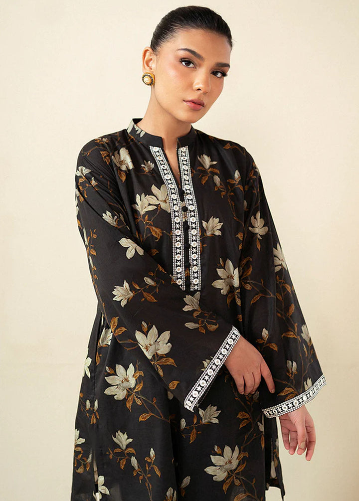 Cross Stitch Embroidered Lawn Suits Unstitched 2 Piece CS24DL D-19 Raven Serenity - Summer Collection