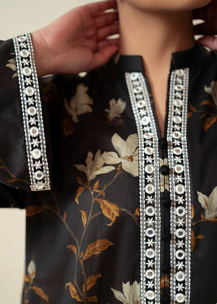 Cross Stitch Embroidered Lawn Suits Unstitched 2 Piece CS24DL D-19 Raven Serenity - Summer Collection