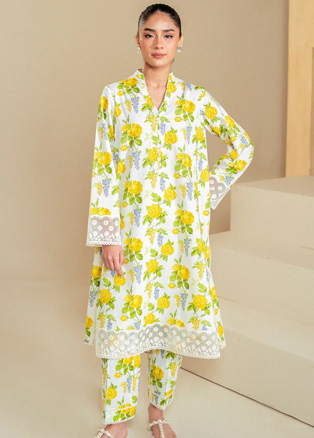 Cross Stitch Embroidered Lawn Suits Unstitched 2 Piece CS24DL D-20 Soft Hydrangea - Summer Collection