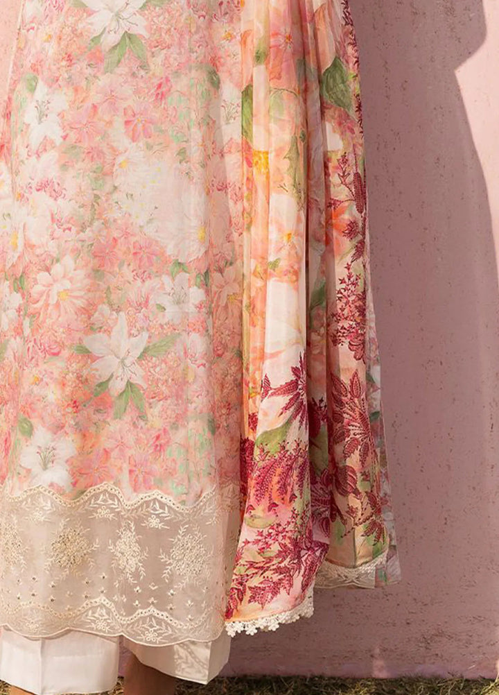 Cross Stitch Embroidered Lawn Suits Unstitched 3 Piece Almond Pink - Summer Collection