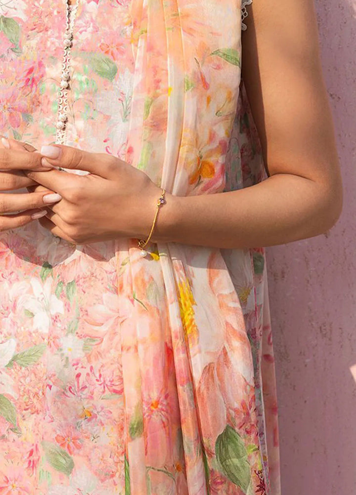 Cross Stitch Embroidered Lawn Suits Unstitched 3 Piece Almond Pink - Summer Collection