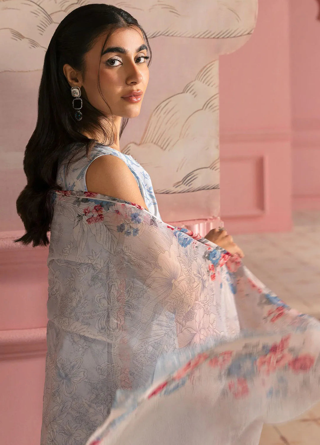 Cross Stitch Embroidered Lawn Suits Unstitched 3 Piece Aqua Ice - Summer Collection