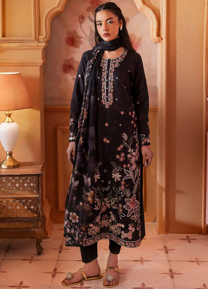 Cross Stitch Embroidered Lawn Suits Unstitched 3 Piece Caviar Char - Summer Collection