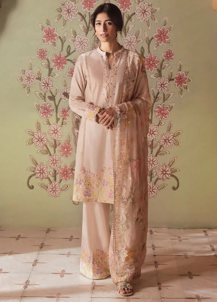 Cross Stitch Embroidered Lawn Suits Unstitched 3 Piece Coral Carnation - Summer Collection
