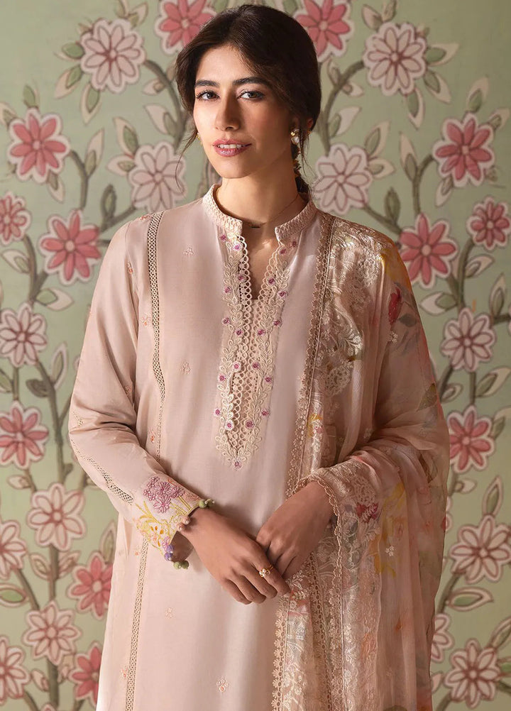 Cross Stitch Embroidered Lawn Suits Unstitched 3 Piece Coral Carnation - Summer Collection