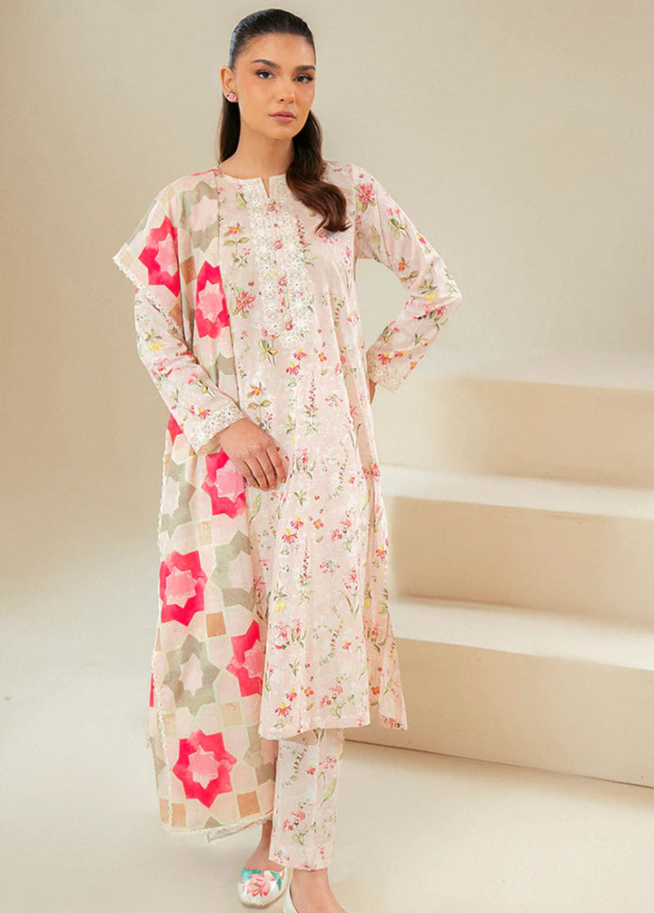 Cross Stitch Embroidered Lawn Suits Unstitched 3 Piece CS24DL D-02 Crystal Aura - Summer Collection