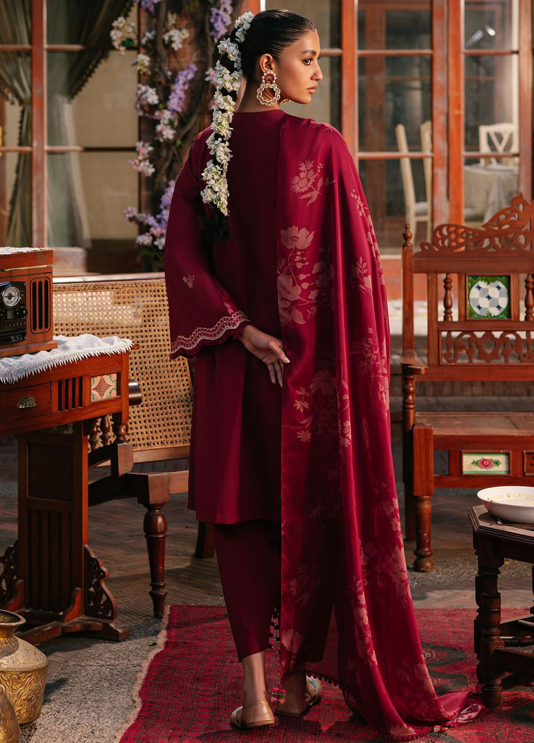 Cross Stitch Embroidered Lawn Suits Unstitched 3 Piece CS24EL D-01 Ruby Maze - Eid Collection