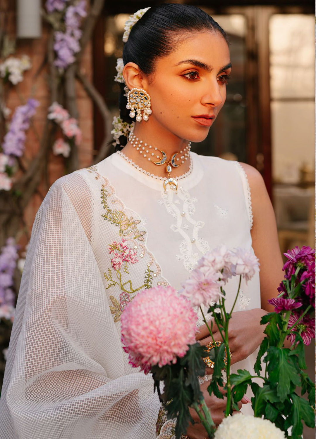 Cross Stitch Embroidered Lawn Suits Unstitched 3 Piece CS24EL D-02 Sylvane Flare - Eid Collection