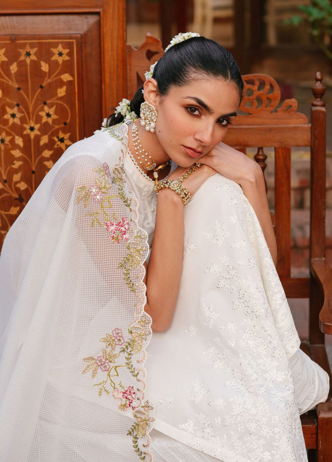 Cross Stitch Embroidered Lawn Suits Unstitched 3 Piece CS24EL D-02 Sylvane Flare - Eid Collection