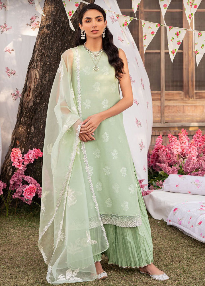 Cross Stitch Embroidered Lawn Suits Unstitched 3 Piece CS24EL D-04 Celadon Spruce - Eid Collection