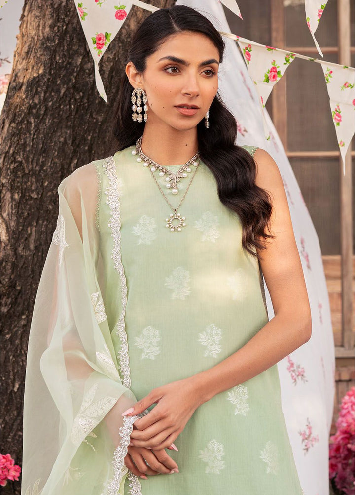 Cross Stitch Embroidered Lawn Suits Unstitched 3 Piece CS24EL D-04 Celadon Spruce - Eid Collection