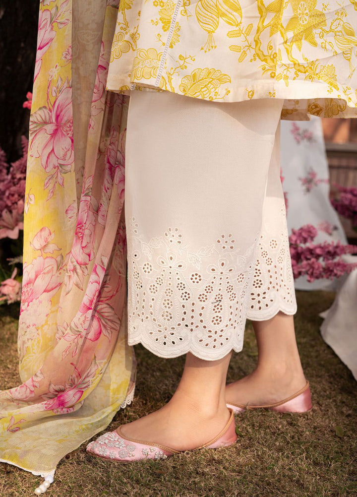 Cross Stitch Embroidered Lawn Suits Unstitched 3 Piece CS24EL D-05 Ivory Garland - Eid Collection