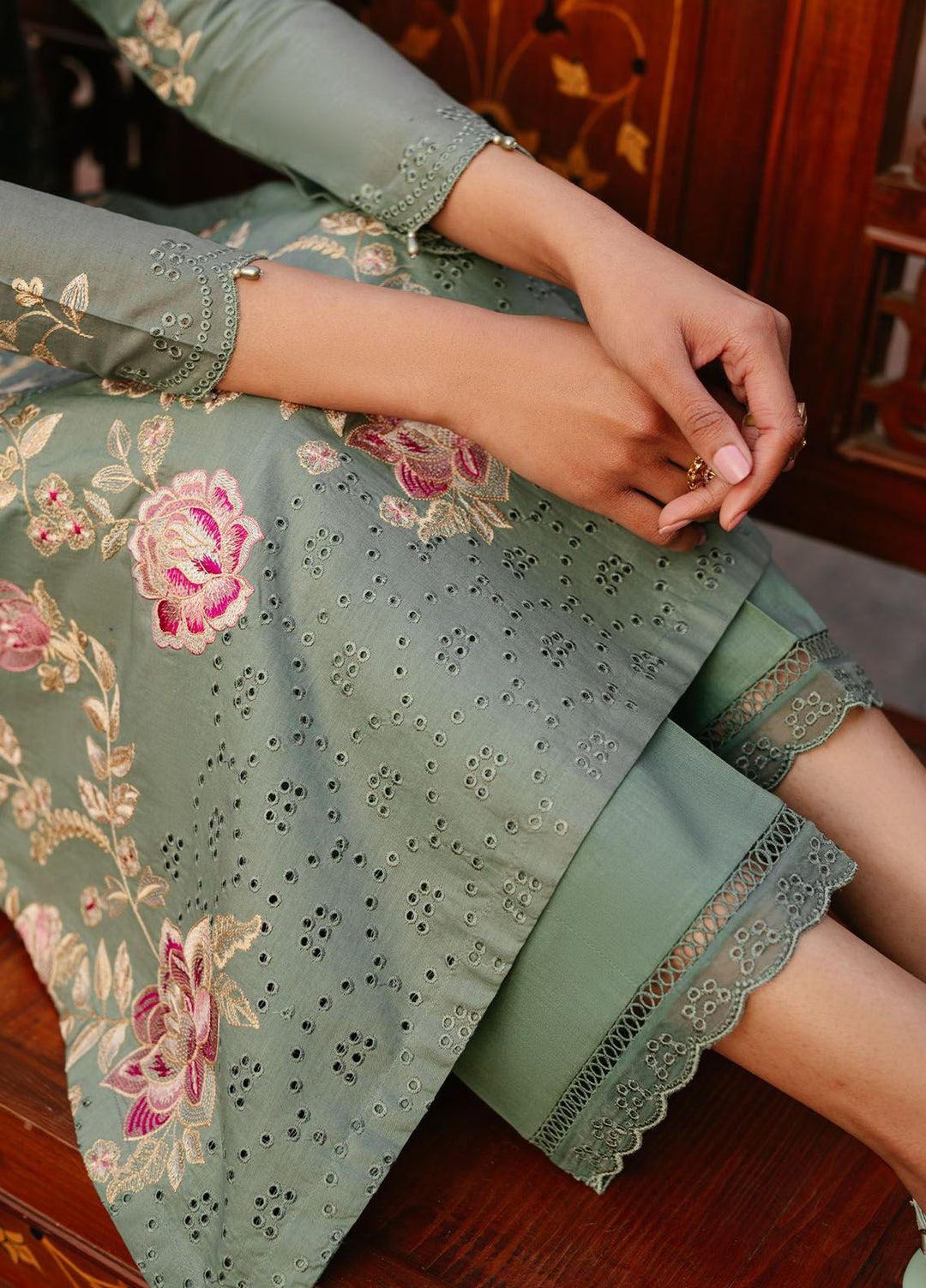 Cross Stitch Embroidered Lawn Suits Unstitched 3 Piece CS24EL D-08 Sparkling Bliss - Eid Collection