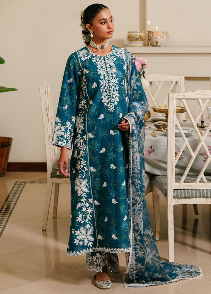 Cross Stitch Embroidered Lawn Suits Unstitched 3 Piece CS24EL D-12 Ice Bloom - Eid Collection