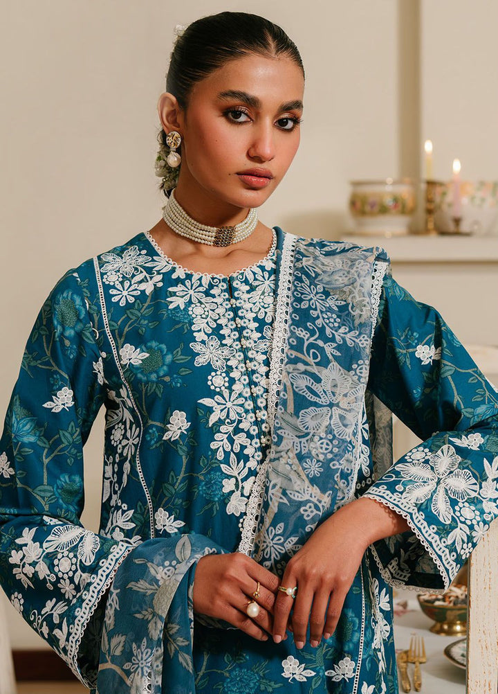 Cross Stitch Embroidered Lawn Suits Unstitched 3 Piece CS24EL D-12 Ice Bloom - Eid Collection