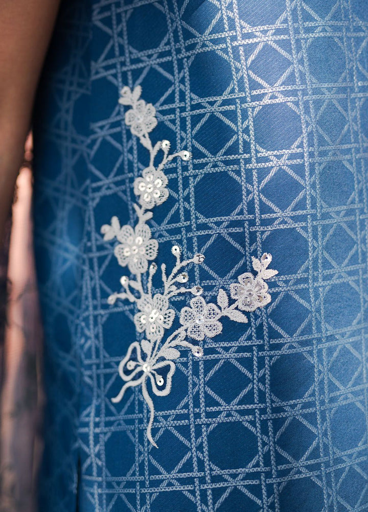 Cross Stitch Embroidered Lawn Suits Unstitched 3 Piece CS24EL D-15 Antigue Royal - Eid Collection