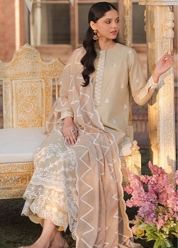 Cross Stitch Embroidered Lawn Suits Unstitched 3 Piece CS24EL D-16 Pale Green - Eid Collection