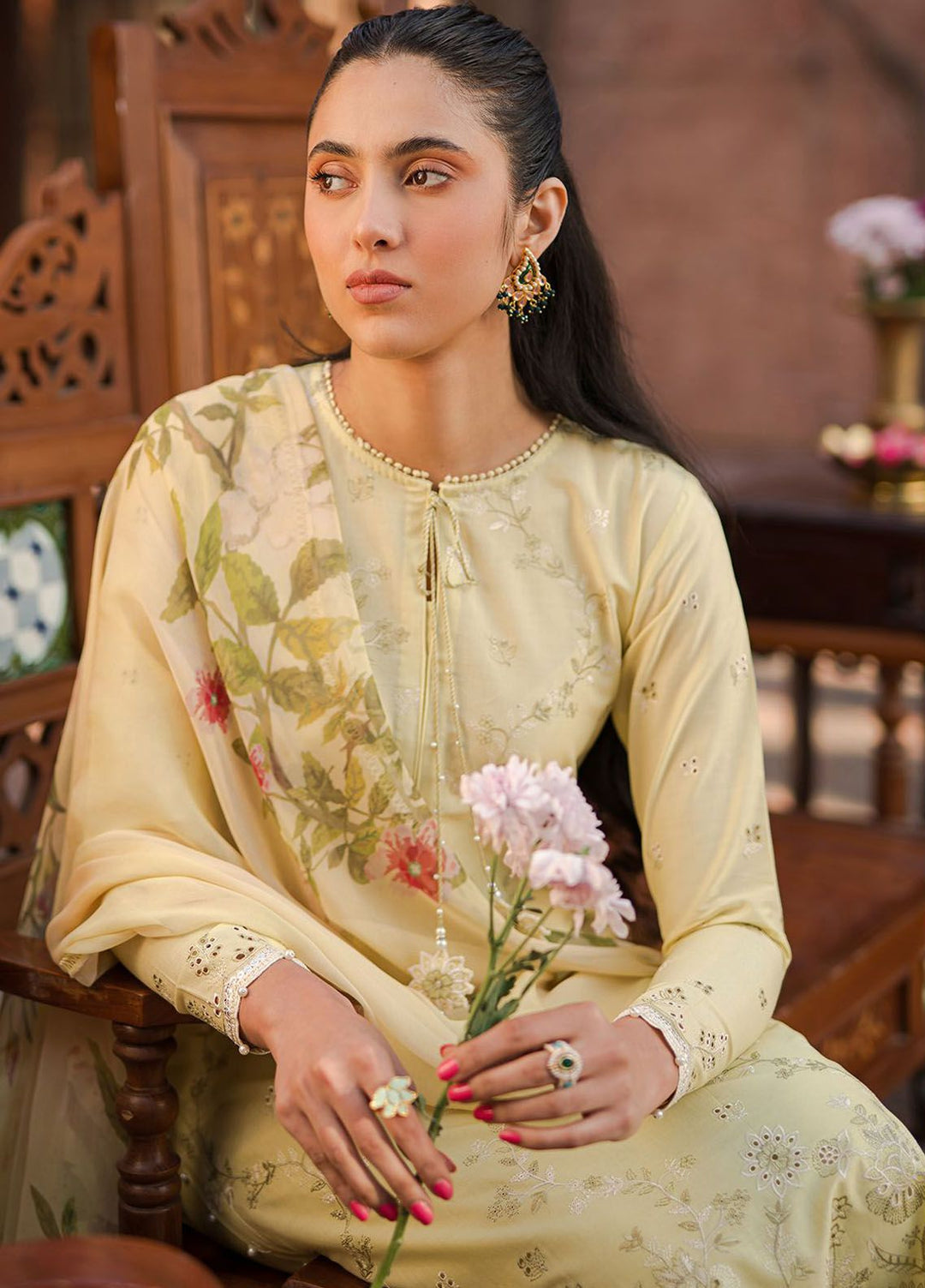 Cross Stitch Embroidered Lawn Suits Unstitched 3 Piece CS24EL D-17 Sapid Foliate - Eid Collection