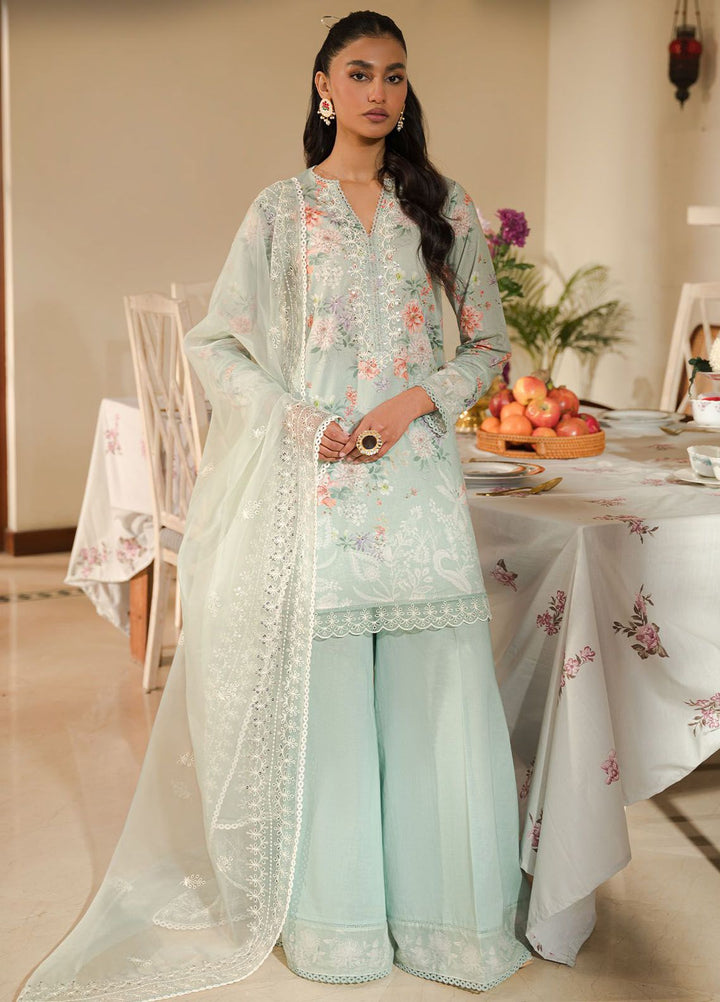 Cross Stitch Embroidered Lawn Suits Unstitched 3 Piece CS24EL D-21 Pearl Floral - Eid Collection