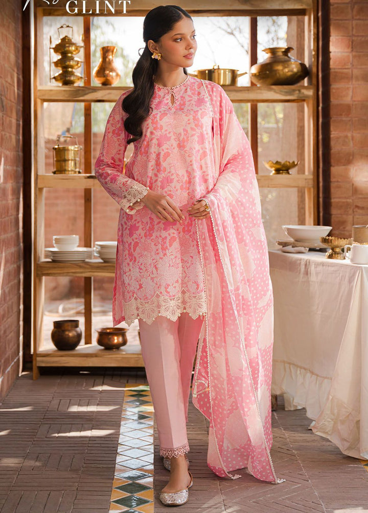 Cross Stitch Embroidered Lawn Suits Unstitched 3 Piece CS24EL D-22 Rose Glint - Eid Collection
