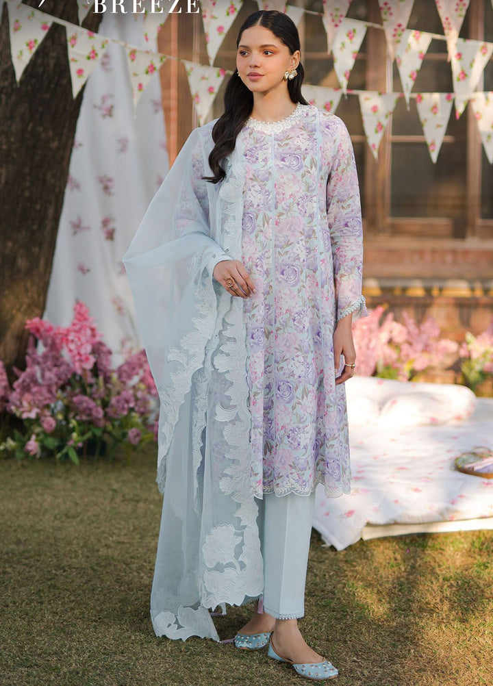 Cross Stitch Embroidered Lawn Suits Unstitched 3 Piece CS24EL D-24 Tender Breeze - Eid Collection