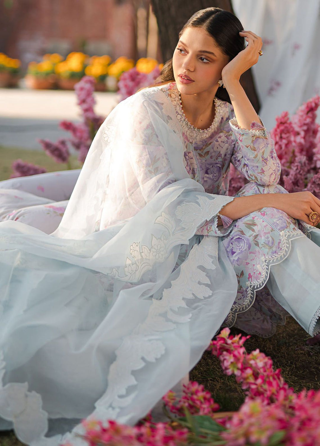 Cross Stitch Embroidered Lawn Suits Unstitched 3 Piece CS24EL D-24 Tender Breeze - Eid Collection