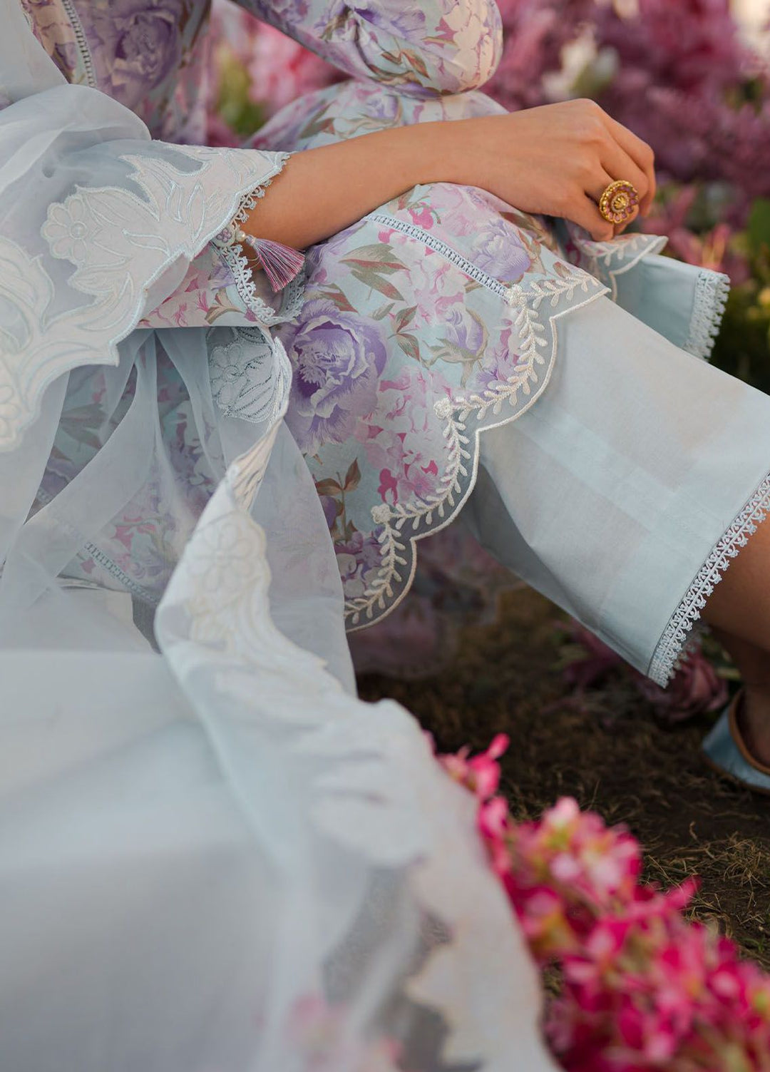 Cross Stitch Embroidered Lawn Suits Unstitched 3 Piece CS24EL D-24 Tender Breeze - Eid Collection