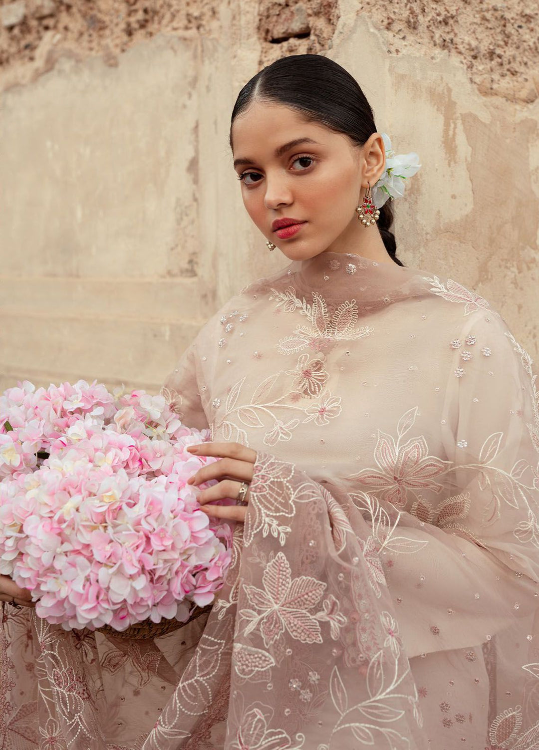 Cross Stitch Embroidered Lawn Suits Unstitched 3 Piece CS24PL D-04 Speckle Mesh - Summer Collection