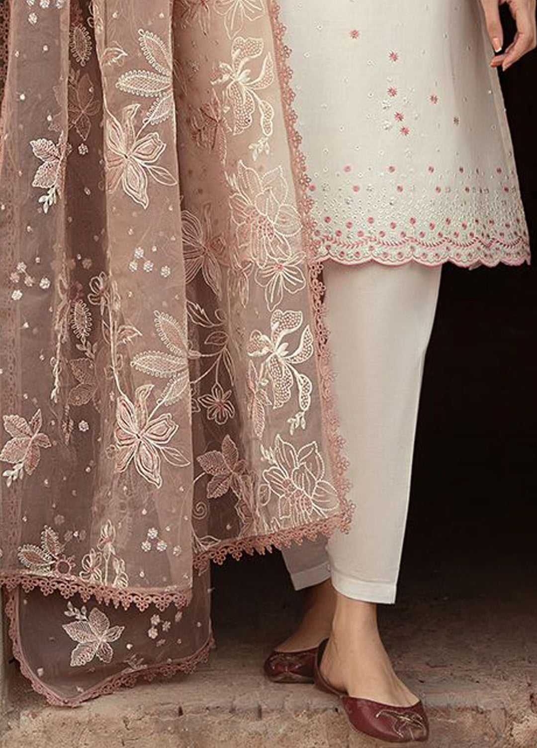 Cross Stitch Embroidered Lawn Suits Unstitched 3 Piece CS24PL D-04 Speckle Mesh - Summer Collection