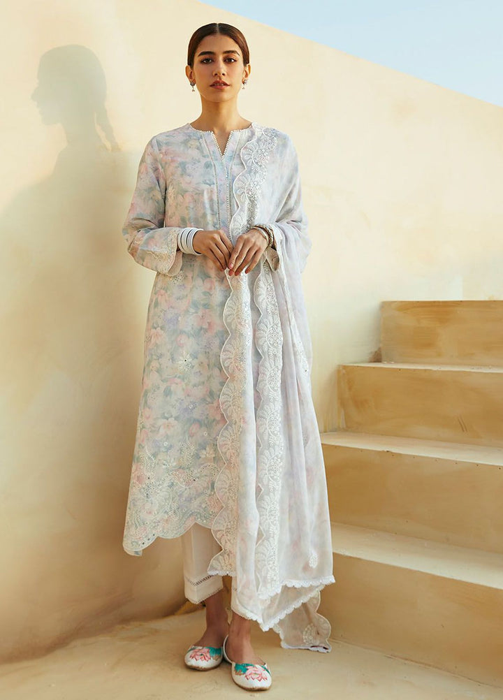 Cross Stitch Embroidered Lawn Suits Unstitched 3 Piece CS24PL D-07 Viola Pearl - Summer Collection