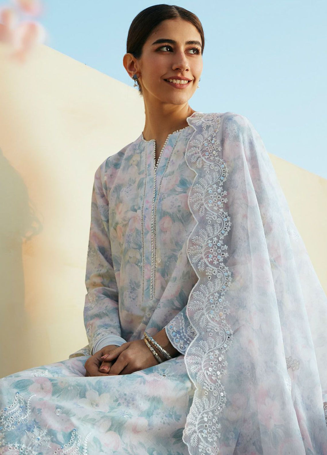 Cross Stitch Embroidered Lawn Suits Unstitched 3 Piece CS24PL D-07 Viola Pearl - Summer Collection