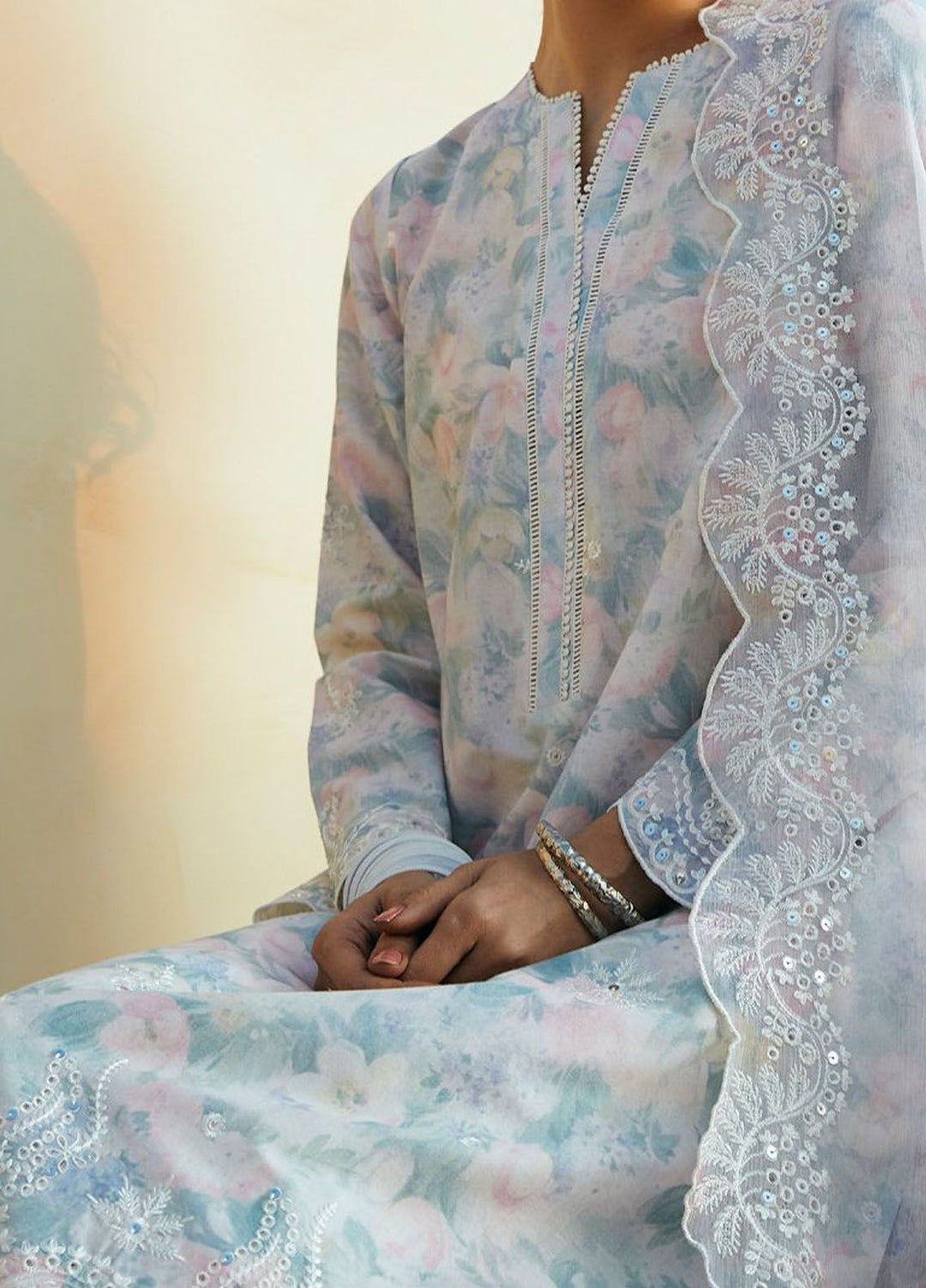 Cross Stitch Embroidered Lawn Suits Unstitched 3 Piece CS24PL D-07 Viola Pearl - Summer Collection