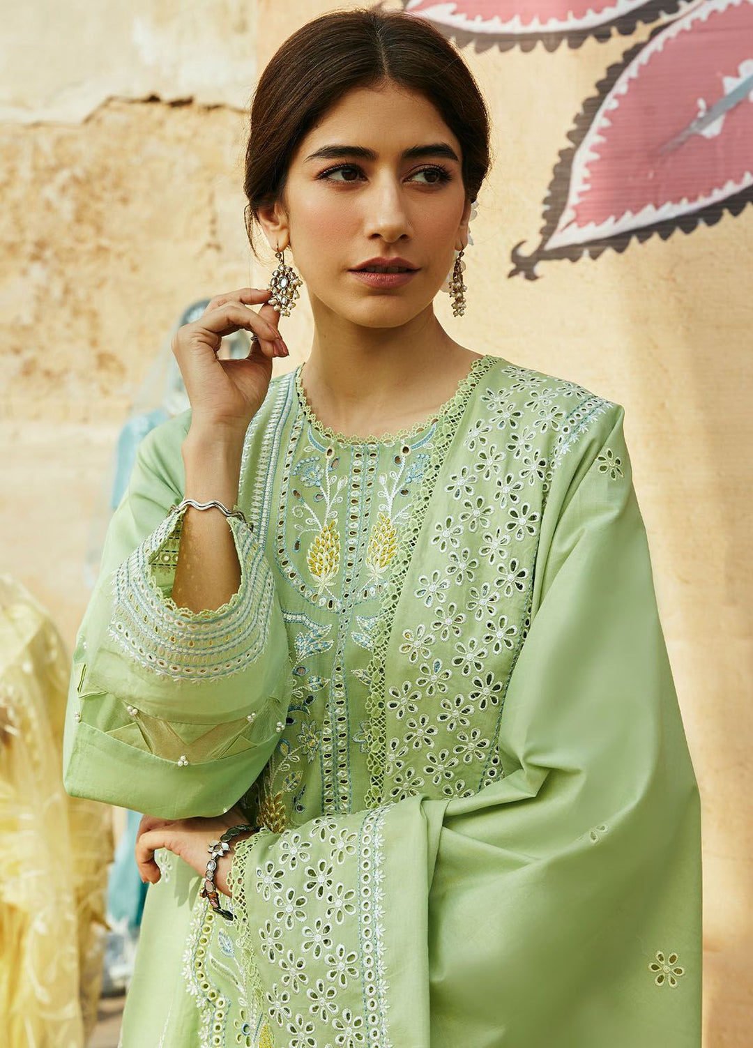 Cross Stitch Embroidered Lawn Suits Unstitched 3 Piece CS24PL D-08 Garden Grace - Summer Collection