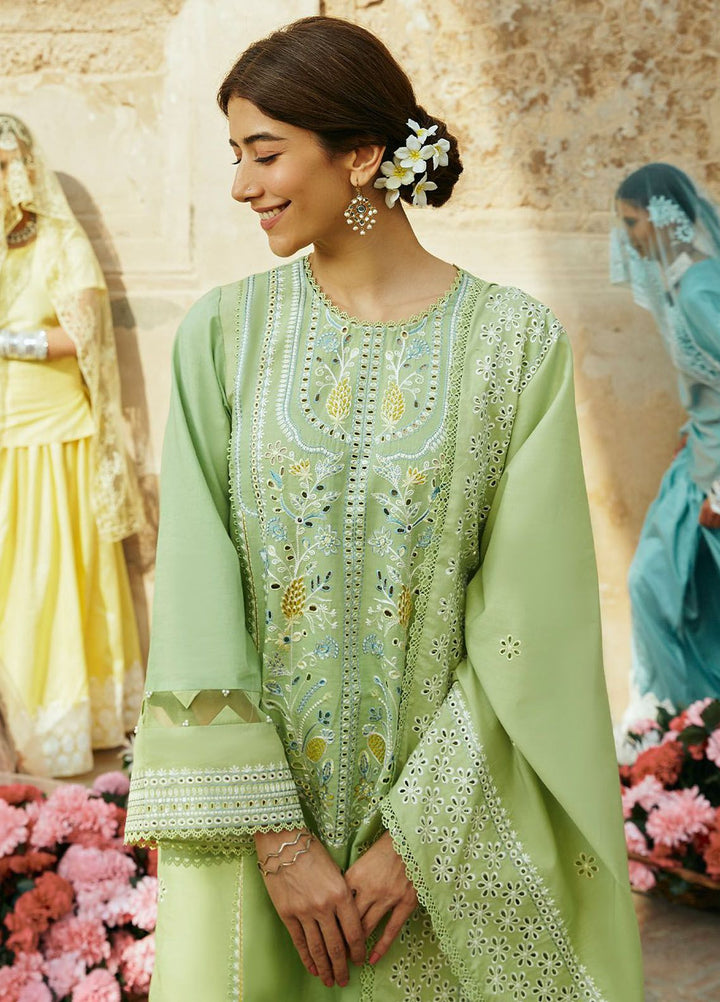 Cross Stitch Embroidered Lawn Suits Unstitched 3 Piece CS24PL D-08 Garden Grace - Summer Collection