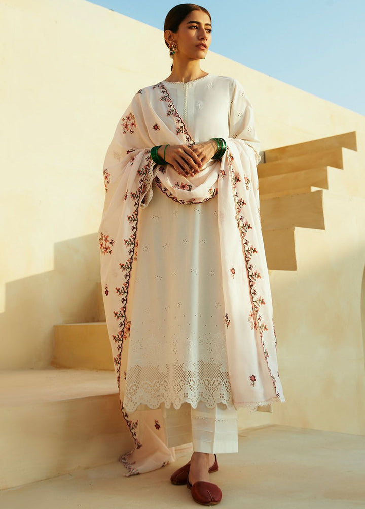 Cross Stitch Embroidered Lawn Suits Unstitched 3 Piece CS24PL D-10 Pastel Pink - Summer Collection
