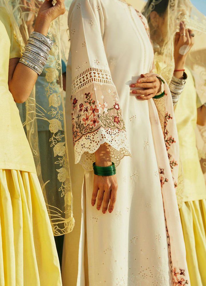 Cross Stitch Embroidered Lawn Suits Unstitched 3 Piece CS24PL D-10 Pastel Pink - Summer Collection