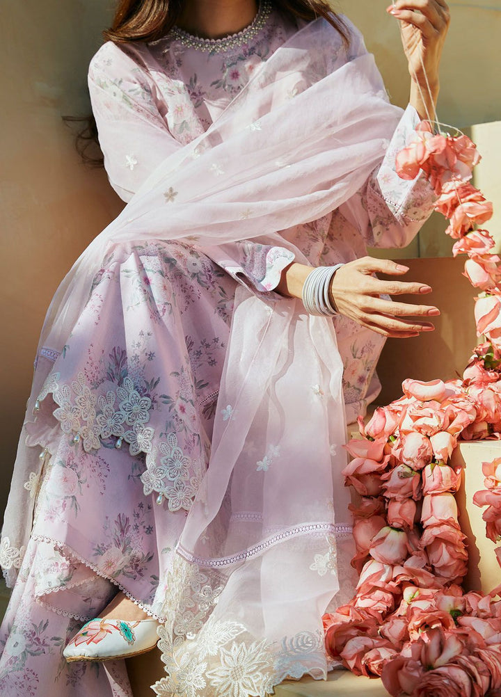 Cross Stitch Embroidered Lawn Suits Unstitched 3 Piece CS24PL D-12 Shadow Berry - Summer Collection