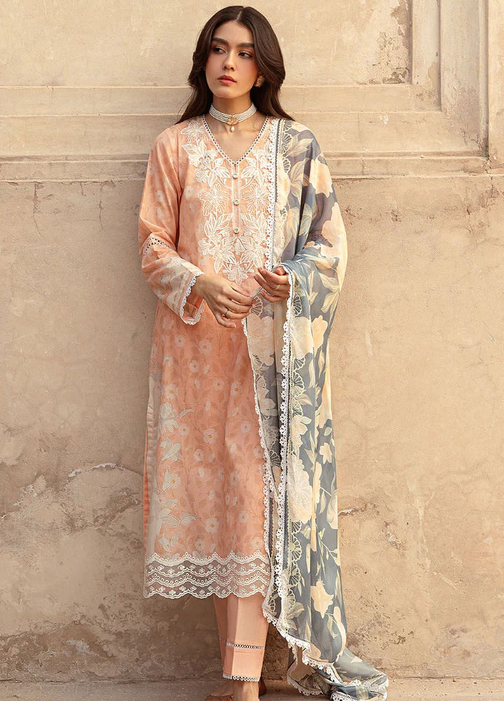 Cross Stitch Embroidered Lawn Suits Unstitched 3 Piece CS24PL D-17 Sunset Flora - Summer Collection