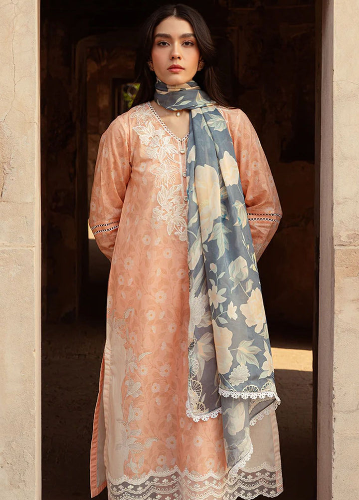 Cross Stitch Embroidered Lawn Suits Unstitched 3 Piece CS24PL D-17 Sunset Flora - Summer Collection