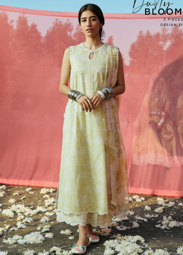 Cross Stitch Embroidered Lawn Suits Unstitched 3 Piece CS24PL D-21 Dusty Bloom - Summer Collection