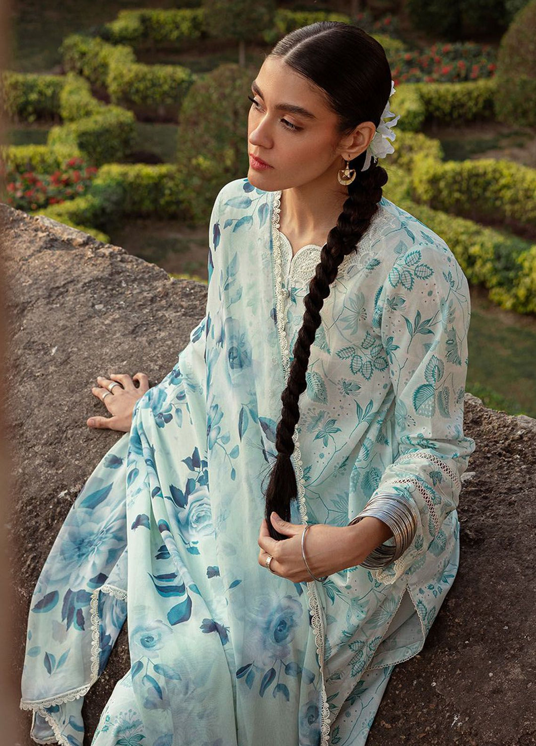 Cross Stitch Embroidered Lawn Suits Unstitched 3 Piece CS24PL D-22 Whispering Dove - Summer Collection