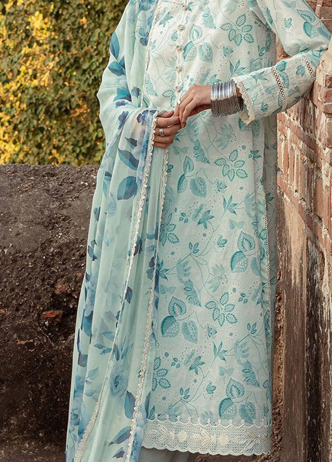 Cross Stitch Embroidered Lawn Suits Unstitched 3 Piece CS24PL D-22 Whispering Dove - Summer Collection