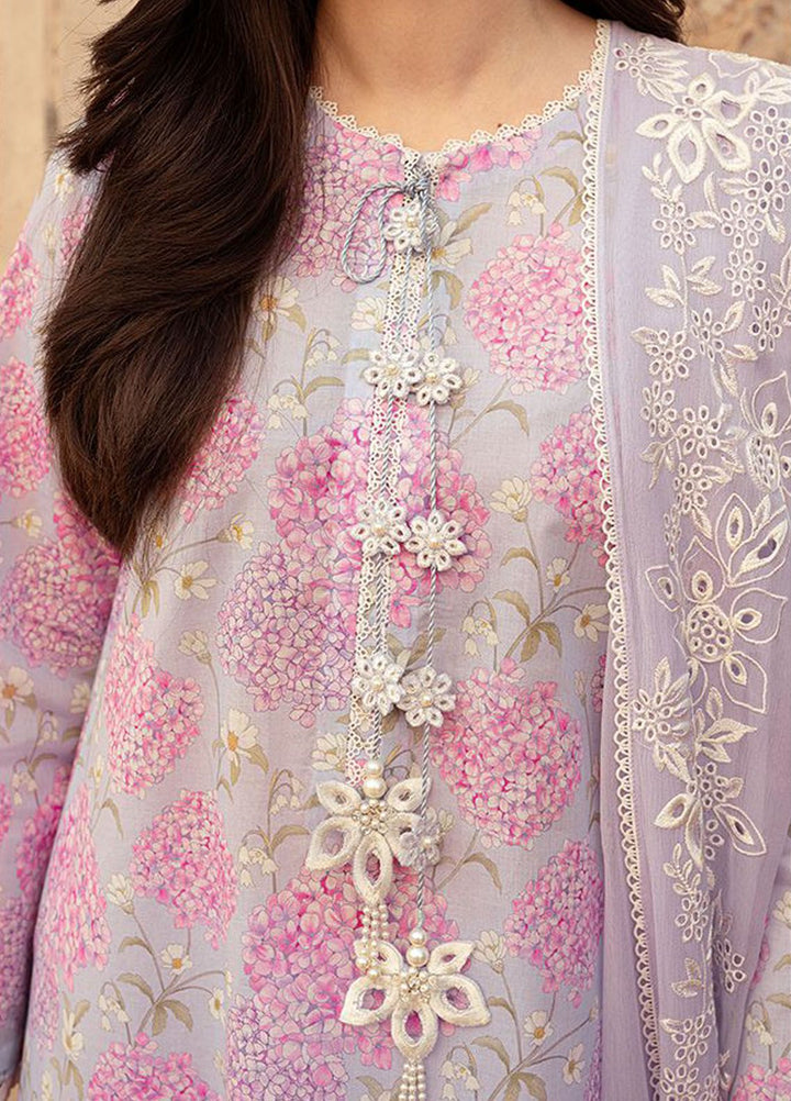 Cross Stitch Embroidered Lawn Suits Unstitched 3 Piece CS24PL D-23 Lilac Dream - Summer Collection
