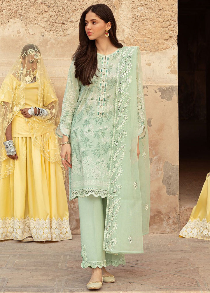 Cross Stitch Embroidered Lawn Suits Unstitched 3 Piece CS24PL D-25 Ice Lily - Summer Collection