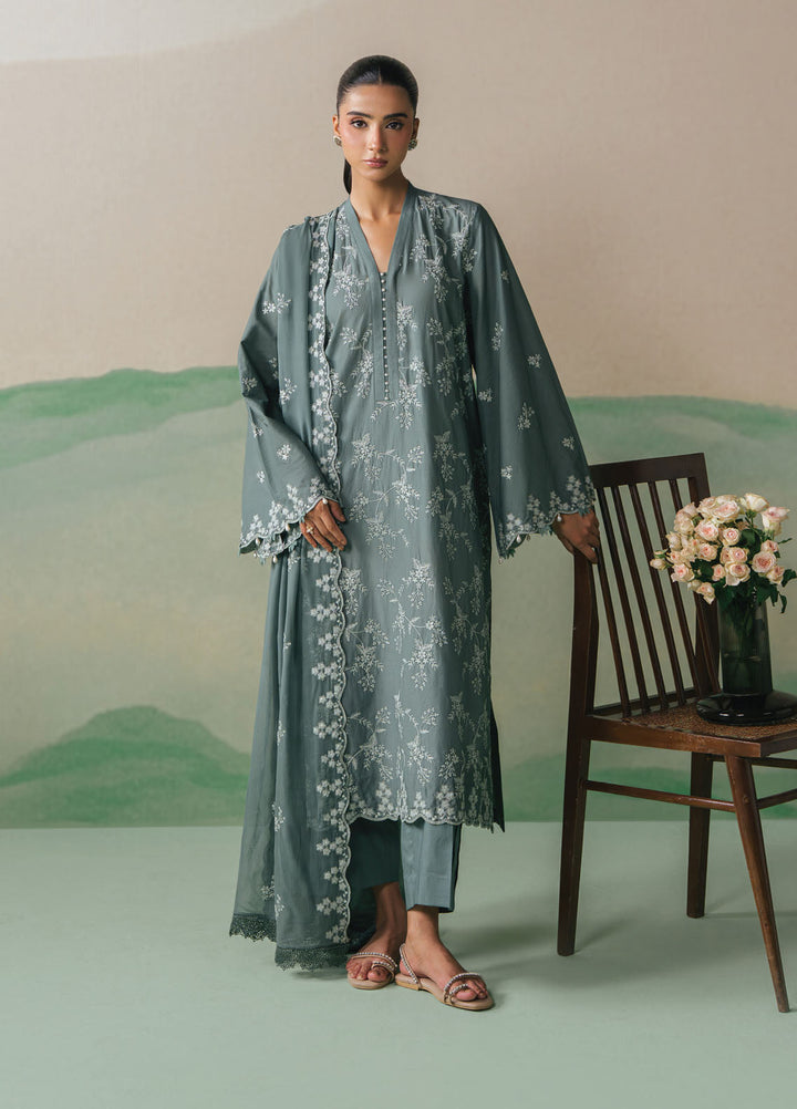 Cross Stitch Embroidered Lawn Suits Unstitched 3 Piece CS25UE D-04 Forest Serenity - Summer Collection