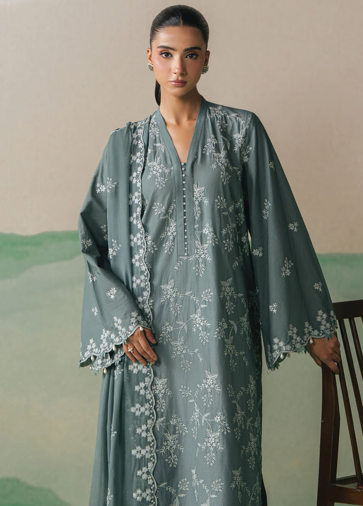 Cross Stitch Embroidered Lawn Suits Unstitched 3 Piece CS25UE D-04 Forest Serenity - Summer Collection