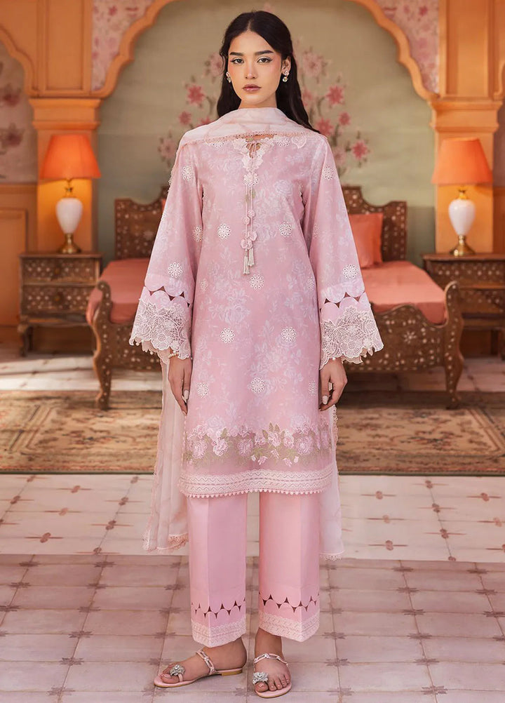 Cross Stitch Embroidered Lawn Suits Unstitched 3 Piece Floral Tie - Summer Collection